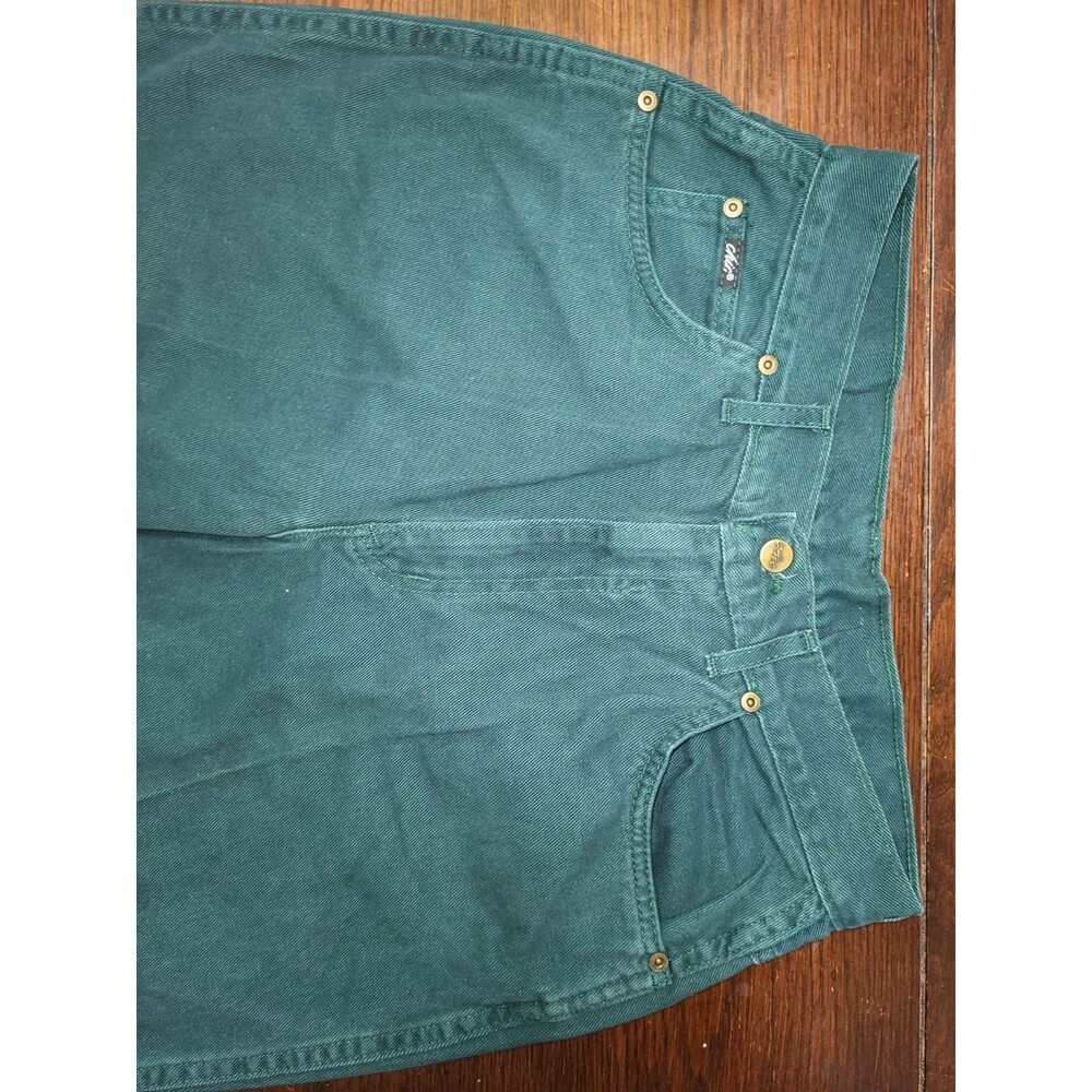Vintage Chic Green Jeans Deadstock NWT High Rise Relaxed Tapered 16 Avg 30x29.5 - Picture 7 of 9